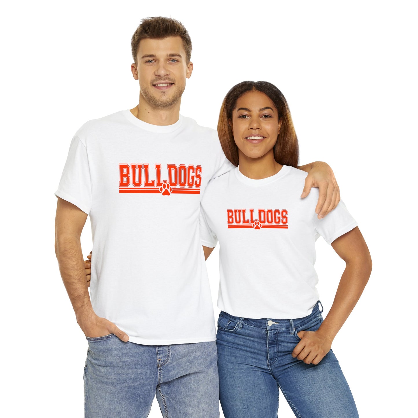 Strait Bulldog Orange Unisex Heavy Cotton Tee