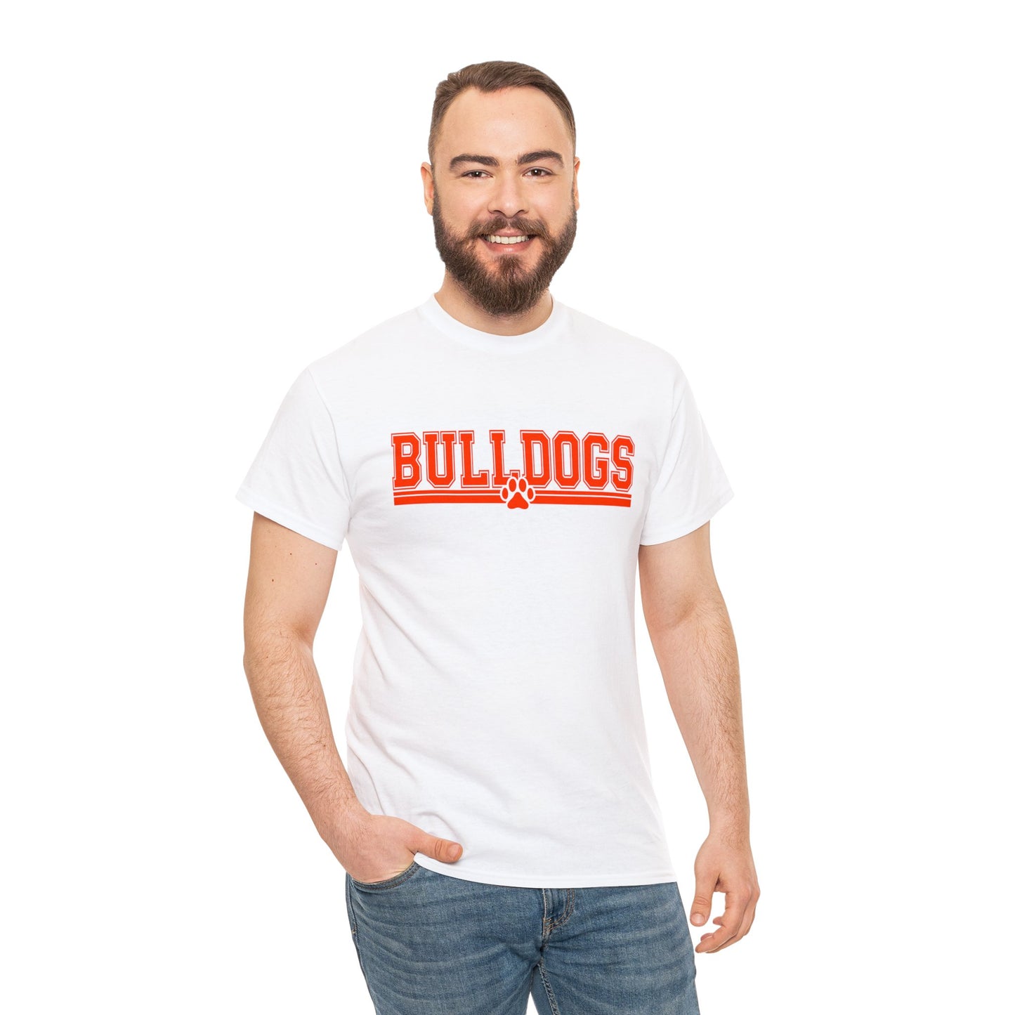 Strait Bulldog Orange Unisex Heavy Cotton Tee